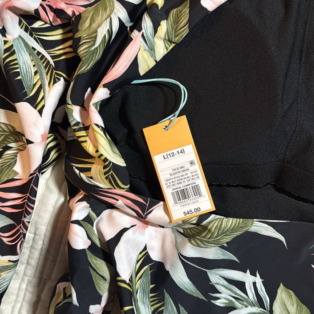 Women’s Tropical Print Long Sleeve Swimsuit - Picture 3 of 4